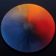 Abstract Circular Art Piece With Blue And Orange Hues