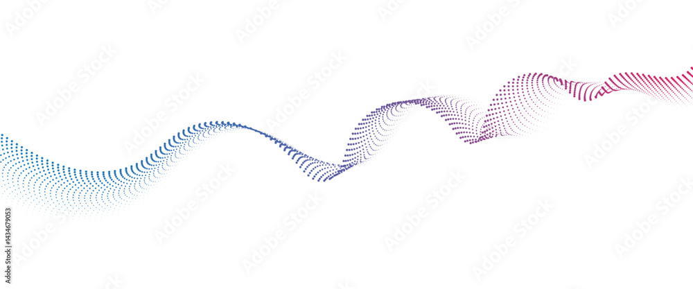 Leinwandbilder flowing dot wave halftone gradient pattern on transparent background