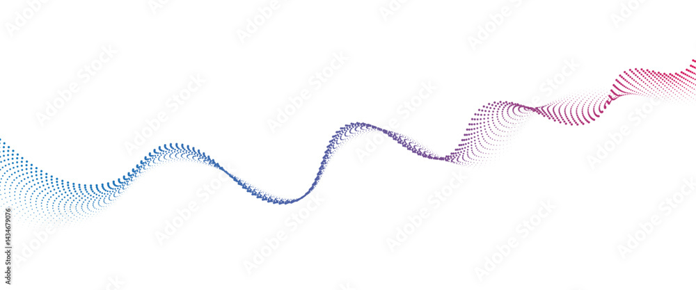 Leinwandbilder flowing dot wave halftone gradient pattern on transparent background