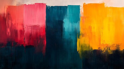 Bold brushstrokes create a vibrant abstract. Red, pink, blue, and orange hues blend at the bottom, forming a captivating gradient. Heavy texture adds depth artistic flair. Abstract Medical Background