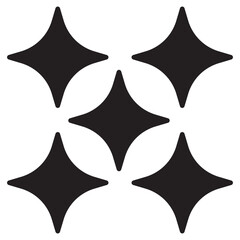 Five Brutalist geometric stars