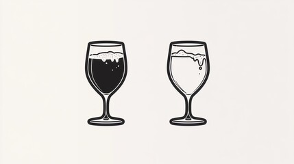 Two glasses of drinks, different colors