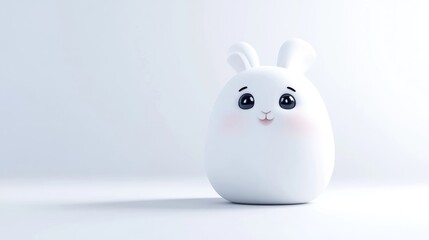 Cute white cartoon bunny