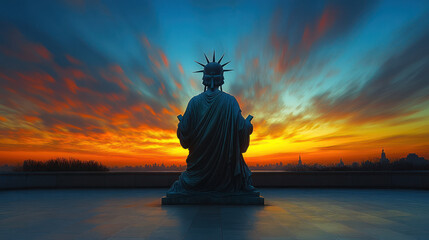 Mindful Sunset Meditation Silhouette