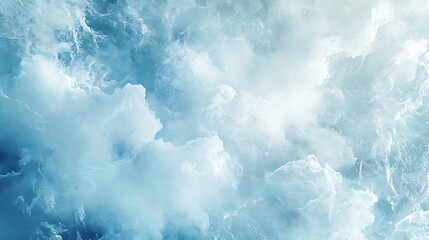 Obraz premium Frozen water foam, a close-up view of icy waves.