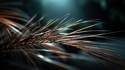 Breeze moving through palm leaves tropical paradise realistic photograph nature close-up visual serenity