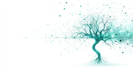 A stylized tree illustration with vibrant colors. Colorful Abstract Portrait with Flowing Imagination