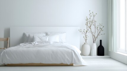 Modern Minimalist Bedroom with Plants