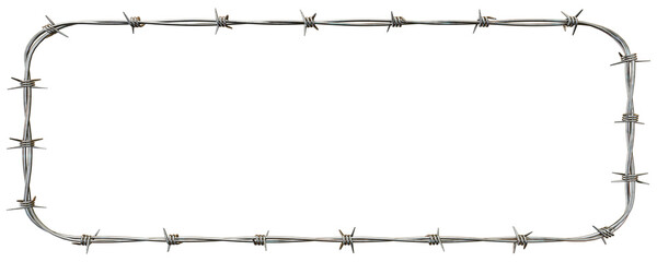 Harsh Environment Wire Border PNG Barbed Borders for Surreal or Gritty Projects Isolated on a Transparent Background