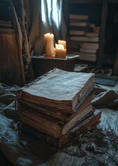 Obraz premium Cozy Boho Junk Journal with Blank Pages for Creative Peaceful Writing and Reflection