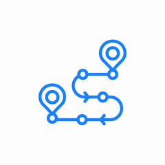 route points icon sign vector