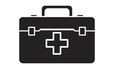 シンプルな線画スタイルの救急箱イラスト