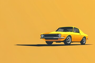 yellow sports car