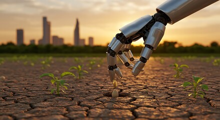 Automated Farming: Robot planting seeds for sustainable agriculture