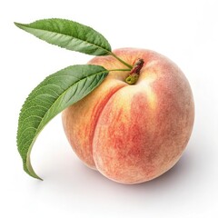 peach with leaves