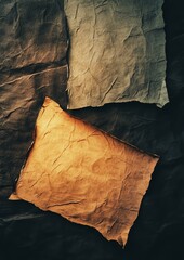 Textured Blank Papers on Dark Background for Minimalist Journal and Scrapbook Design