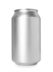 One blank tin can isolated on white