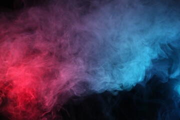 Beautiful smoke in neon lights on dark background