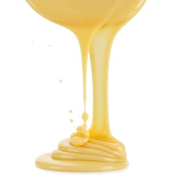 Creamy yellow sauce pouring food photography dessert topping caramel flow