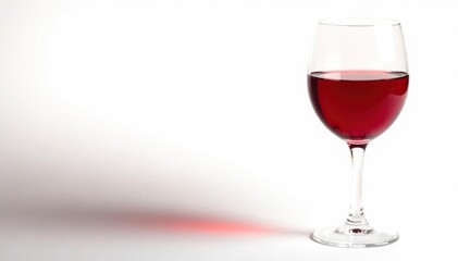 Single glass of ruby red wine on pure white backdrop , tone, wine glass, red wine