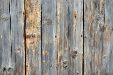 Fototapeta premium Weathered wooden planks create a rustic wall texture.