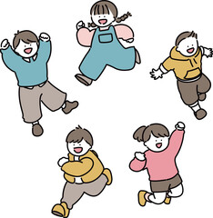元気に駆け回る子供達セット（小）