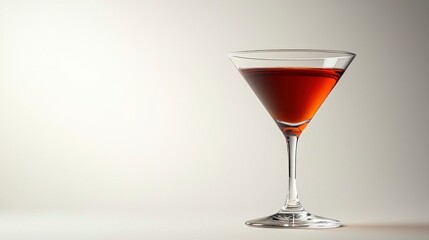 Elegant Martini Glass with Red Liquid on Minimalist Background Perfect for Farewell Party Themes and Celebrations