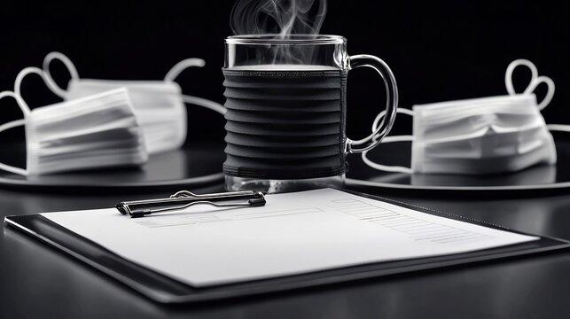 Office Supplies with Hot Drink & Masks