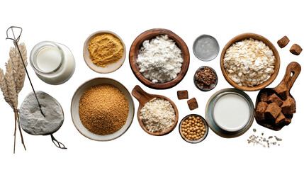 B12-fortified vegan foods, isolated transparent background