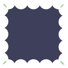 Floral Scallop Frame Geometric Brutalist Shape 
