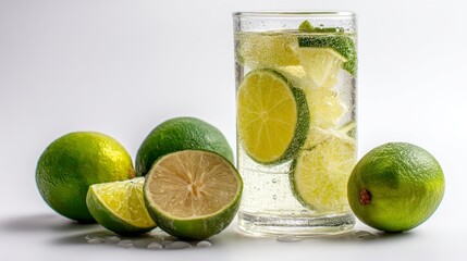 Refreshing Lime Drink with Fresh Ingredients