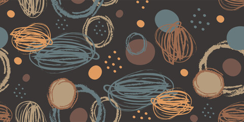Abstract spots design elements seamless pattern brown