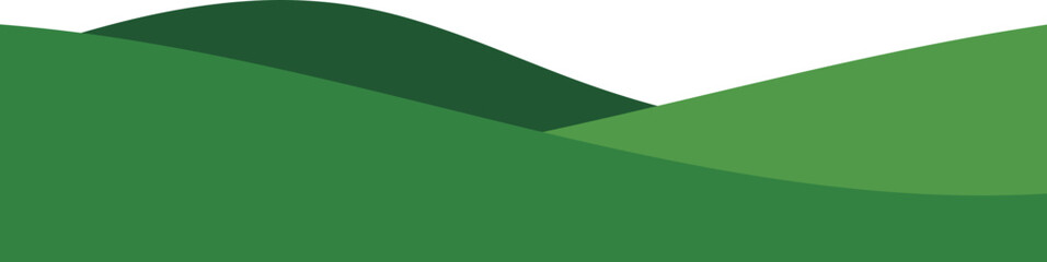 Obraz premium Green hills landscape vector illustration