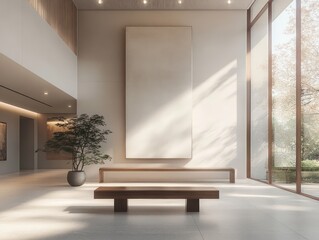 Modern minimalist lobby interior design