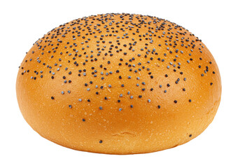 Poppy seed bun isolated on transparent background
