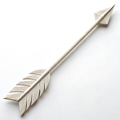 Elegant White Wooden Arrow with Feather Design Home Decor