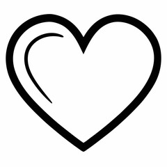 Love shape black vector on white background.