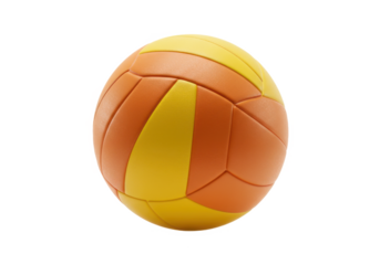 Orange and yellow volleyball isolated on transparent background