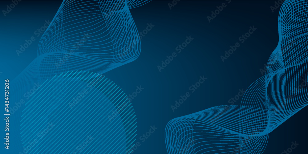 Poster dot blue wave light screen gradient texture background. abstract technology big data digital backgro