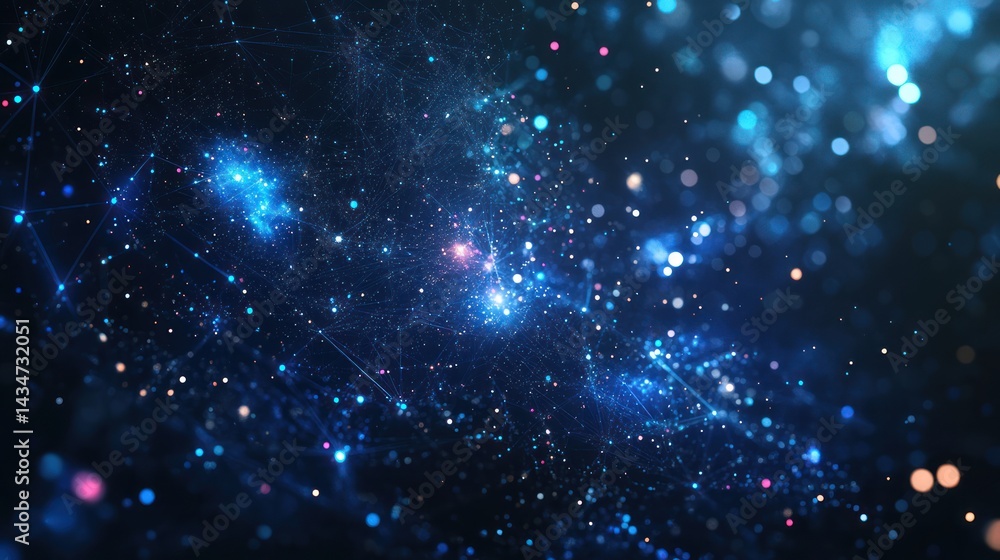 Poster cosmic tapestry: an abstract representation of interconnected celestial bodies