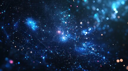 Obraz premium Cosmic tapestry: An abstract representation of interconnected celestial bodies