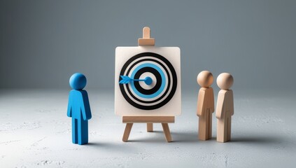A red  target with an arrow hitting the center symbolizes business success and goal achievement