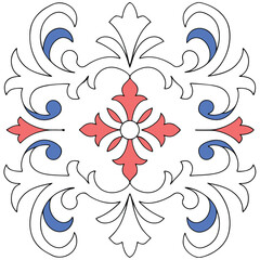 Seamless Luxury Damask Floral Ornament Pattern Vector Design.