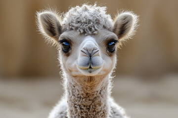 Fototapeta premium name : baby camel big eyes desert,