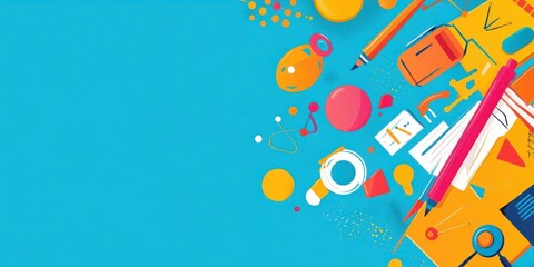 Obraz premium Colorful Back to School Supplies.