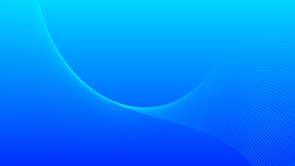 Abstract concept lines wave dynamic particle pattern on blue background.