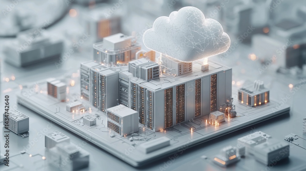 Poster cloud computing data center infrastructure: a futuristic server farm visualization