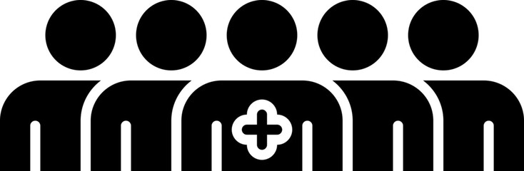 Fototapeta premium People Team Icon Pixel Perfect Design, Silhouette half body figure