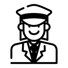 female pilot icon	
