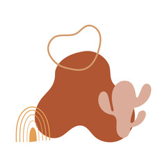 Boho Element on White Background. Vector Illustration in Minimalist Design.